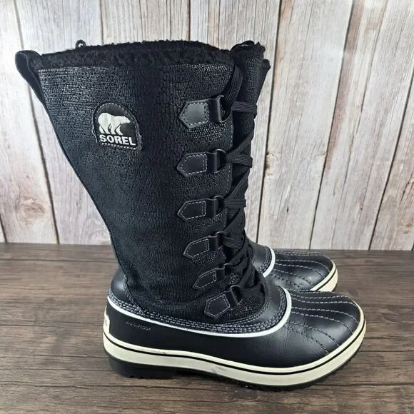 Sorel Trivoli High Mid Calf WP Boots Women's Sz 7 Black NL1907 010 (GUC) - Picture 3 of 8